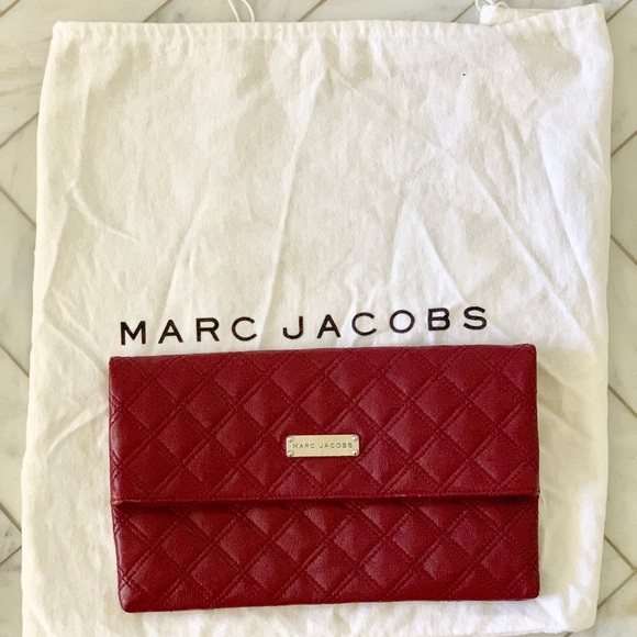 Marc Jacobs Quilted leather clutch, large wine - Picture 6 of 7